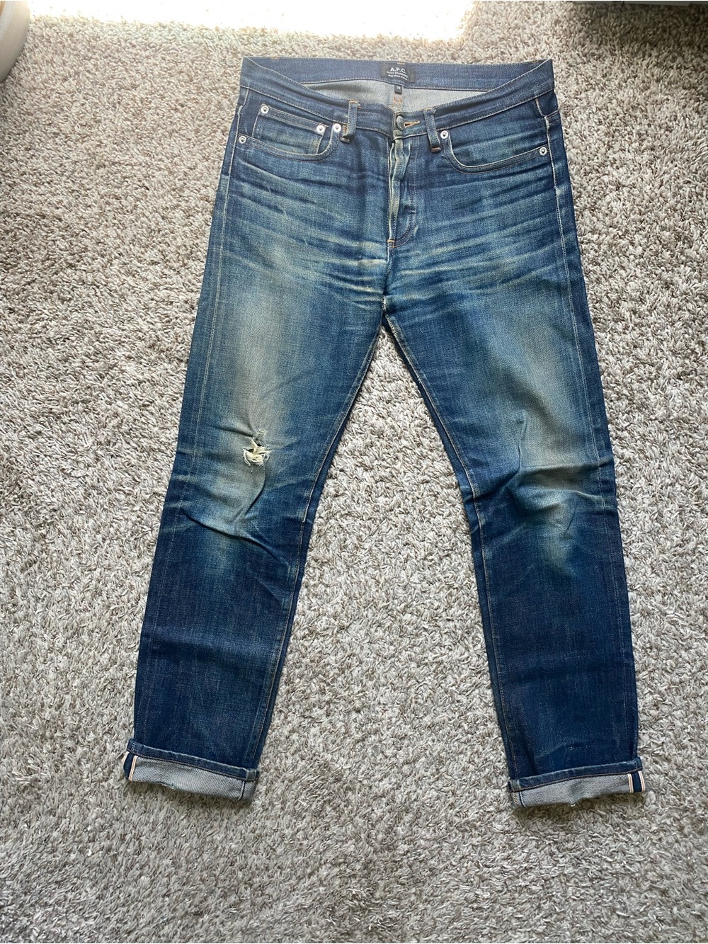 2008 APC Petit Standard Selvedge Japanese Denim Jeans. Incredible Fades!